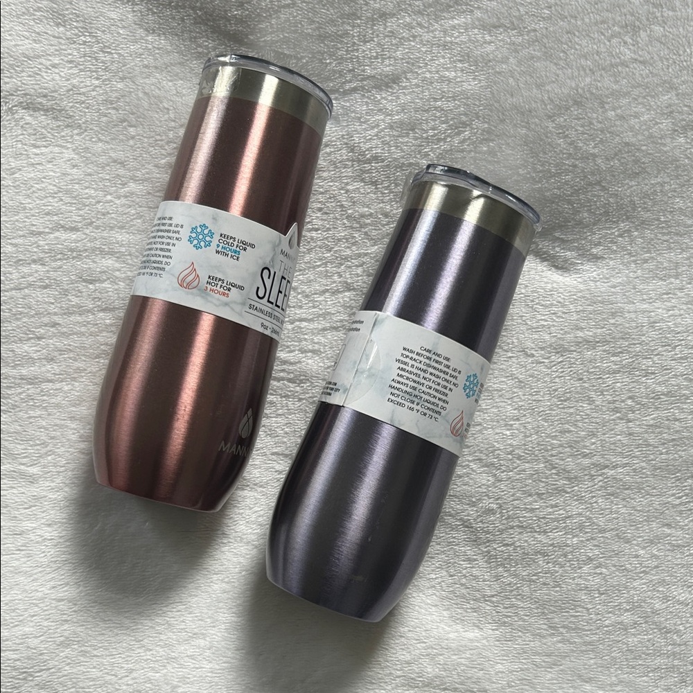 Manna Sleek Stainless Steel Bottles - Metallic Pink and Purple - Picture 3 of 5